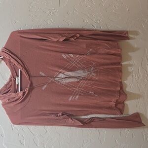 3/$10 Rust Long Sleeve Hoodie with Arrow Design